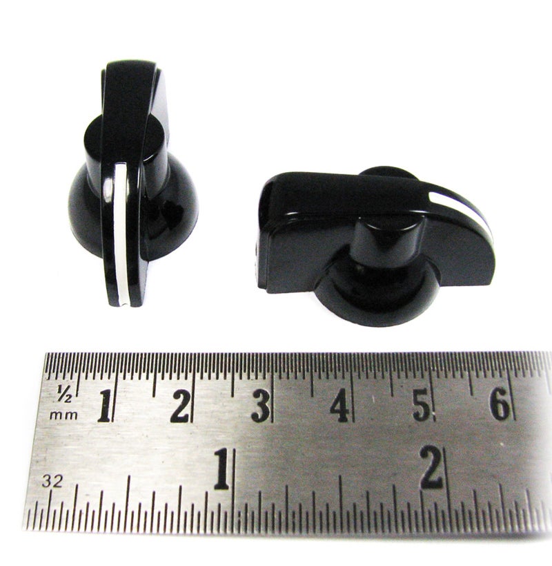 C. B. Gitty 2-pack Potentiometer Knobs: Black "Chickenhead" with Set Screw - Image 1